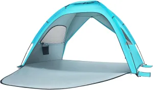 BESTonZON Large Folding Beach Tent Portable Family for Hiking Camping Lightweight Easy Setup Accommodates People Includes Storage Bags Stakes Light