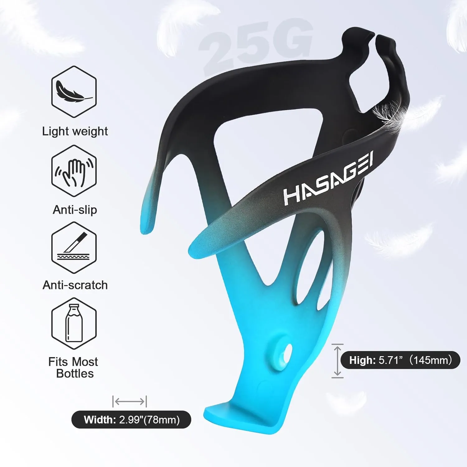 Bicycle Water Bottle Holder with 24 Oz Bottle, Durable Leak-Proof Non-Slip Design, Lightweight & Universal Fit for Mountain/Road Cycling Accessories