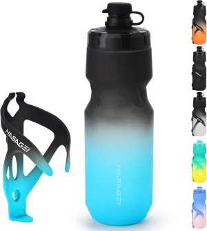 Bicycle Water Bottle Holder with 24 Oz Bottle, Durable Leak-Proof Non-Slip Design, Lightweight & Universal Fit for Mountain/Road Cycling Accessories