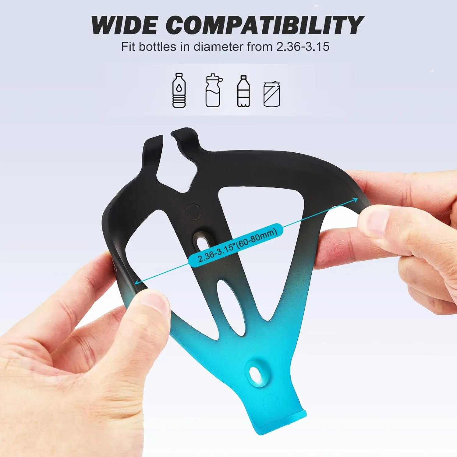Bicycle Water Bottle Holder with 24 Oz Bottle, Durable Leak-Proof Non-Slip Design, Lightweight & Universal Fit for Mountain/Road Cycling Accessories