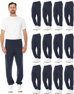 BILLIONHATS 12 Pack of Wholesale Mens Jogger Sweatpants, Homeless Shelter Donation Case, Comfy Bulk Joggers for Men