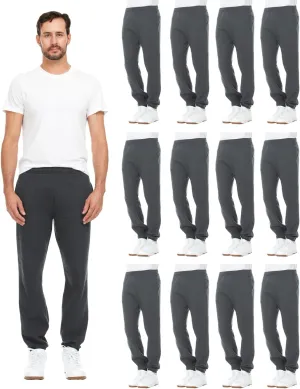 BILLIONHATS 12 Pack of Wholesale Mens Jogger Sweatpants, Homeless Shelter Donation Case, Comfy Bulk Joggers for Men