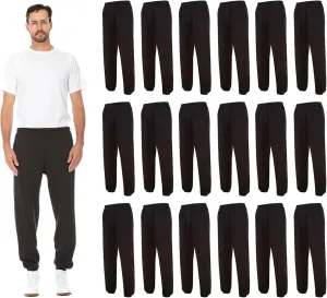 BILLIONHATS 18 Pack of Wholesale Mens Jogger Sweatpants, Homeless Shelter Donation Case, Comfy Bulk Joggers for Men