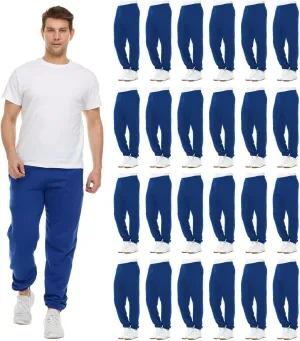 BILLIONHATS 24 Pack Adult Joggers Pants, Mixed Assortment Colorful Jogger Bulk Sweatpants Wholesale for Donations, Homeless