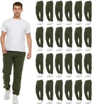BILLIONHATS 24 Pack Adult Joggers Pants, Mixed Assortment Colorful Jogger Bulk Sweatpants Wholesale for Donations, Homeless