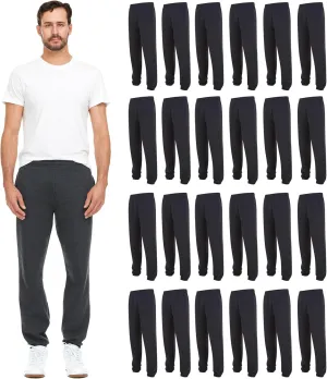 BILLIONHATS 24 Pack Adult Joggers Pants, Mixed Assortment Colorful Jogger Bulk Sweatpants Wholesale for Donations, Homeless