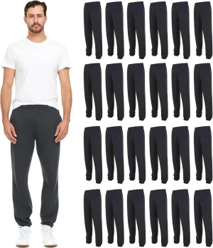 BILLIONHATS 24 Pack of Wholesale Mens Jogger Sweatpants, Homeless Shelter Donation Case, Comfy Bulk Joggers for Men