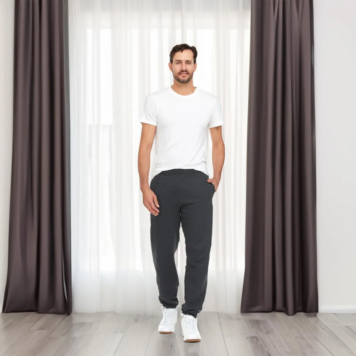 BILLIONHATS 24 Pack of Wholesale Mens Jogger Sweatpants, Homeless Shelter Donation Case, Comfy Bulk Joggers for Men