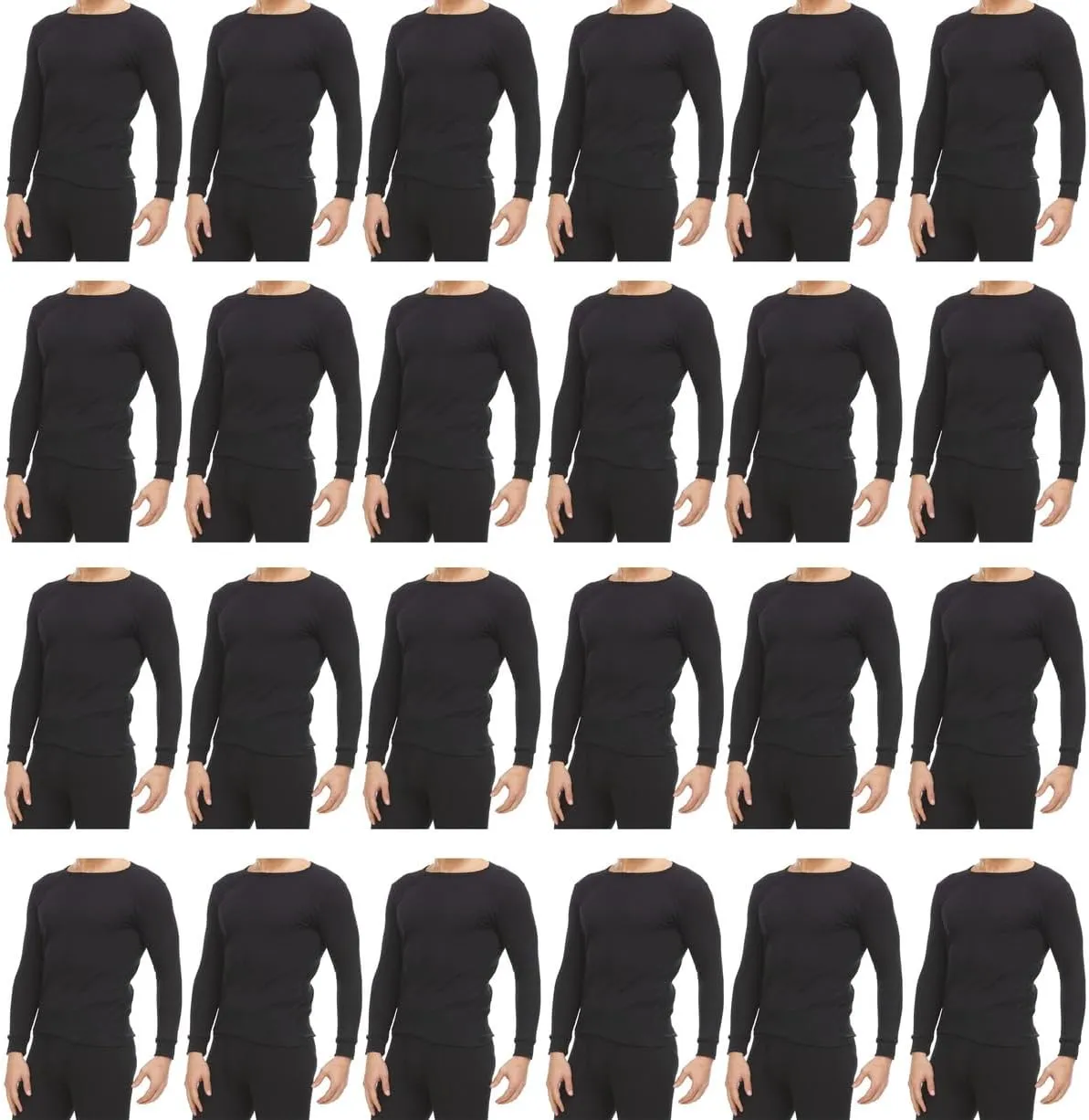 BILLIONHATS Thermal Shirts for Men, Base Layer Tops Bulk Wholesale, Cotton, Solid Colors, Shelter Donations