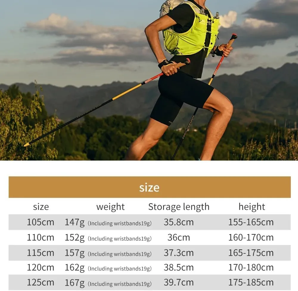 BlueField 2 Pcs Ultralight Trekking Poles, Folding Carbon Fiber Walking Sticks for Hiking with Quick Lock System for Hiking