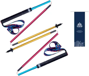 BlueField 2pc Trekking Poles Collapsible Hiking Poles Ultralight Folding Walking Sticks, Hiking Sticks, Lightweight Aluminum Foldable Trekking Walking Sticks for Seniors Women Men