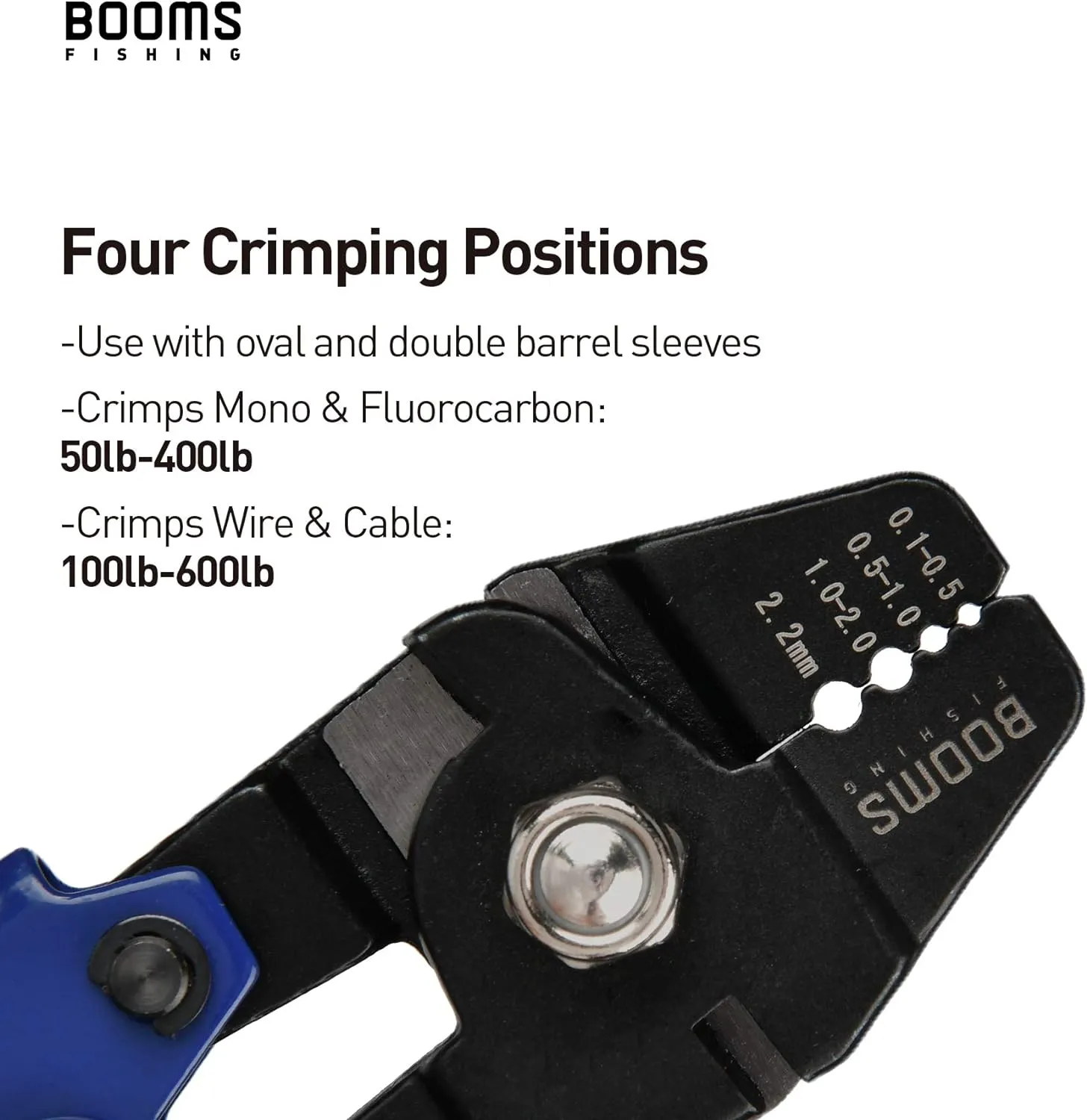 Booms Fishing CP1 Fishing Crimping Pliers, High Carbon Steel Fishing Plier Wire Rope Leader Crimping Tool, 10 inch Crimpers Swager with Ergonomic Handle