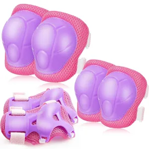 BOSONER Basic Kids Protective Gear: Kids Knee Pads and Elbow Pads with Wrist Guards Set for 3-15 Years - Design for Roller Skates, Cycling, BMX Bike, Skateboard, Inline Skating, Scooter Riding Sports