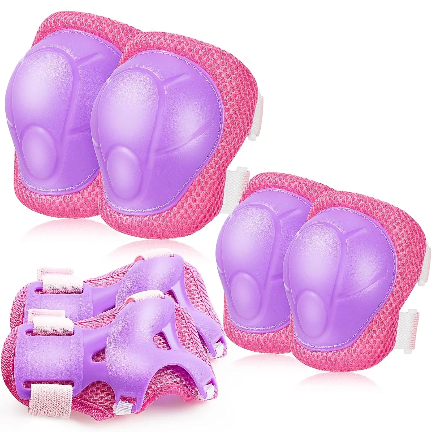 BOSONER Basic Kids Protective Gear: Kids Knee Pads and Elbow Pads with Wrist Guards Set for 3-15 Years - Design for Roller Skates, Cycling, BMX Bike, Skateboard, Inline Skating, Scooter Riding Sports