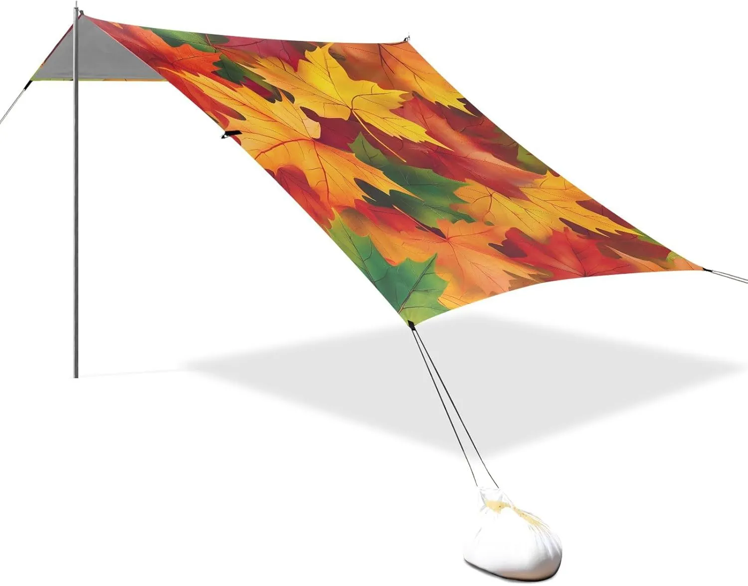 Bright Vibrant Maple Leaves Beach Tent Canopy Outdoor Sun Shade Patio Funny Portable Camping Shelter 9.2 × 10.5 FT Canopies with Sand Bags Poles