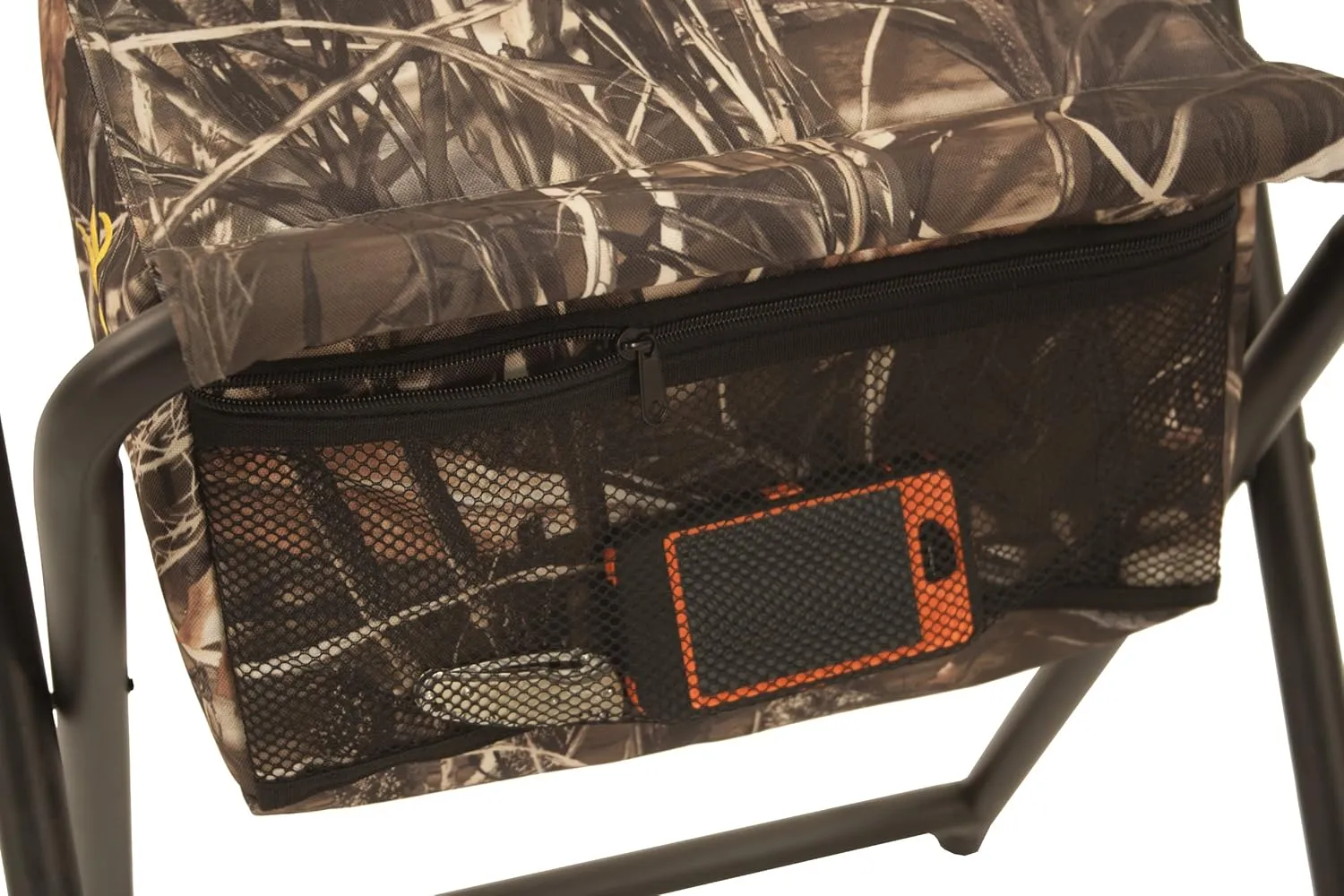 Browning SteadyReady Hunting Chair - Compact and Foldable Steel Frame Stool with Exra-Wide Angled Anti-Slip Seat and Realtree Max-7 Camo Pattern