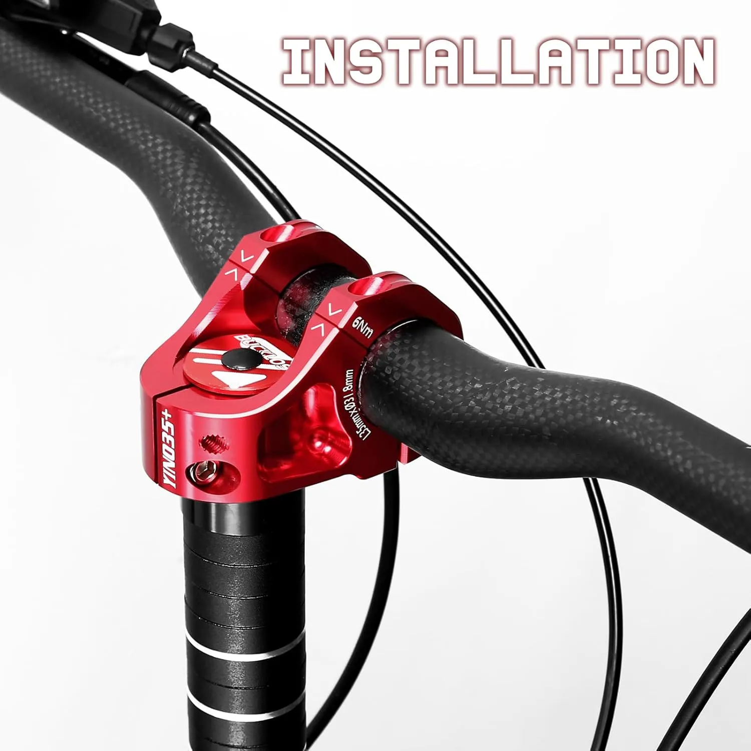 BUCKLOS 35mm Mountain Bike Stem MTB 31.8mm CNC Short Stems - Bicycle Ultra-Light Hollow Aluminum Alloy Riser Stem for E Bike/Downhill XC/BMX/Folding Bike/Trail