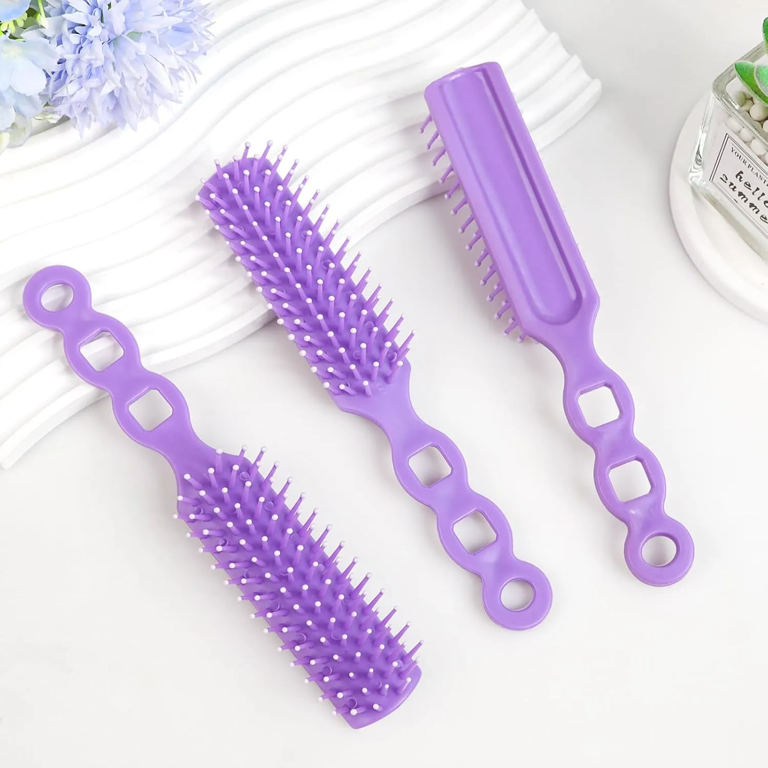 Bulk Hair Brushes for Homeless Individually Wrapped, Hair Brush Bulk, Pack of 100 Hair Brush for Curly Hair Suitable for Homeless,Shelter,Air Bnb/Hotel,Purple