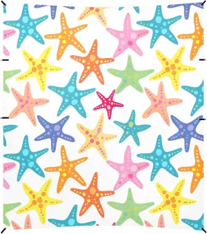 Burbuja Cartoon Starfish Beach Canopy Windproof Beach Tent Sun Shade with 4 Sandbags & Sand Shovel, Portable Sun Shelter for Family Camping Picnic