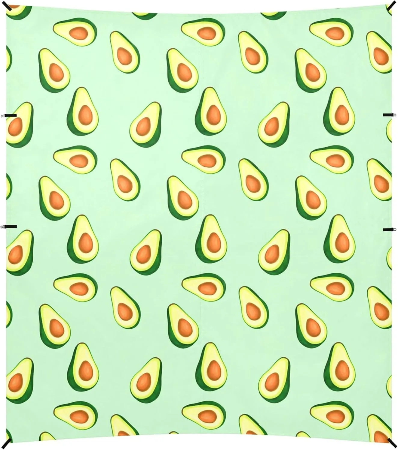 Burbuja Watercolor Avocado Beach Canopy Windproof Beach Tent Sun Shade with 4 Sandbags & Sand Shovel, Portable Sun Shelter for Family Camping Picnic
