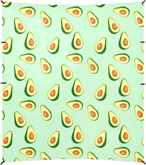Burbuja Watercolor Avocado Beach Canopy Windproof Beach Tent Sun Shade with 4 Sandbags & Sand Shovel, Portable Sun Shelter for Family Camping Picnic