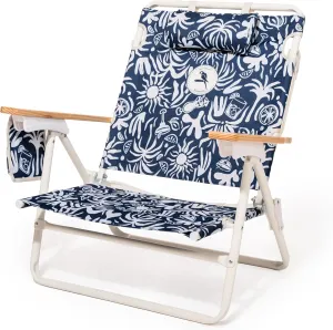 Business & Pleasure Co. Margaritaville Manana Backpack Beach Chair Lay Flat Reclining, Lightweight & Portable, Insulated Cooler Pocket, Continental Drifter Tiki