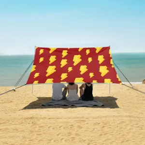 Butter Cheese Beach Canopy Tent Anti-UV & Wind Resistant, Thunder Camping Sun Shelter Easy Setup Portable,Outdoor Shade Tents with Sandbags,Sand Shovels,Ground Pegs & Stability Poles