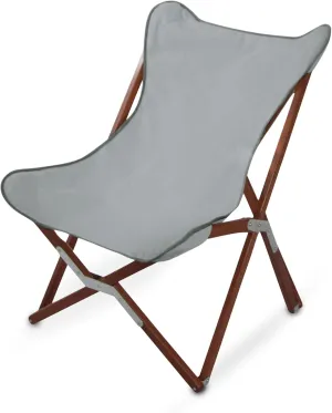 BYER OF MAINE Pangean Butterfly Chair, Easy-Fold Hardwood Sling Chair – Portable & Lightweight Beach, Camping & Patio Seat – 34″H × 23″W × 27″D in Granite