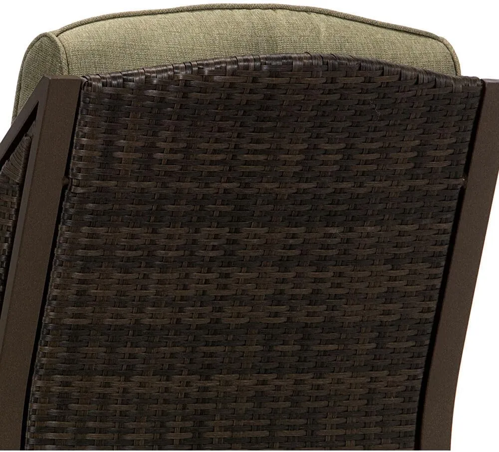 Cambridge Saratoga Hand-Woven Wicker Reclining Outdoor Chair, UV Protected Cushions, Weather and Rust Resistant Steel Frame, Outdoor Recliner, Meadow Green