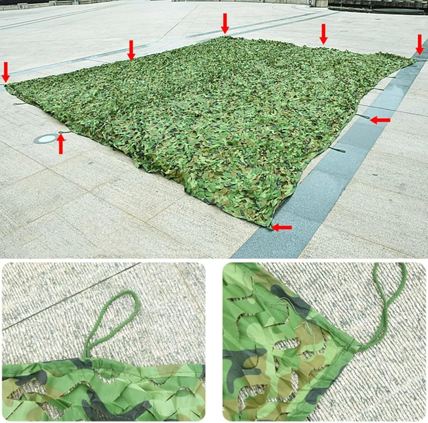 Camouflage Netting Anti-UV,Quick Dry Camo Net,Lightweight Oxford Fabric,3M X4M Garden Sunscreen Nets,Various Sizes,for Camping, Backdrop Decoration,Hunting Shooting,1.5x5m(5 * 16.4ft)
