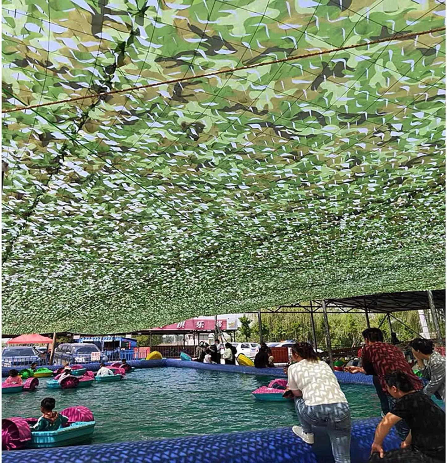 Camouflage Netting Anti-UV,Quick Dry Camo Net,Lightweight Oxford Fabric,3M X4M Garden Sunscreen Nets,Various Sizes,for Camping, Backdrop Decoration,Hunting Shooting,1.5x5m(5 * 16.4ft)