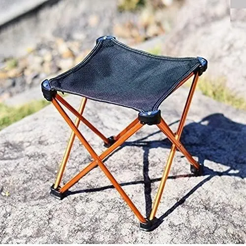 Camping Chair Aluminum Alloy Ultralight Fishing Chair Foldable Portable Durable Camping Chair for Hiking Travel Outdoor Tools Folding Chair (Color : Silver) (Silver One