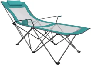 Camping Chair Camp Chair Portable Camping Chair with Footrest Mesh Backrest Folding Reclining Lunch Break Bed Sitting Lying Dual-Purpose Beach Seat s Outdoor Fishing Chair