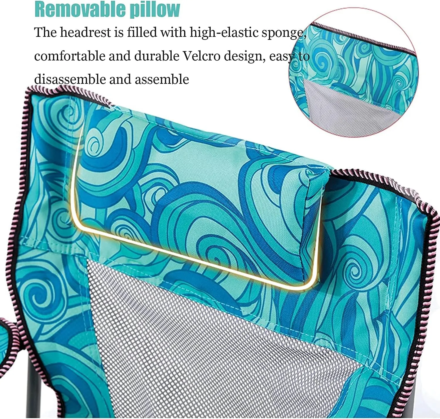 Camping Chair Folding Portable with Footrest Mesh Backrest Reclining Lunch Break Bed Sitting Lying Dual-Purpose Beach Seat Chairs for Adults