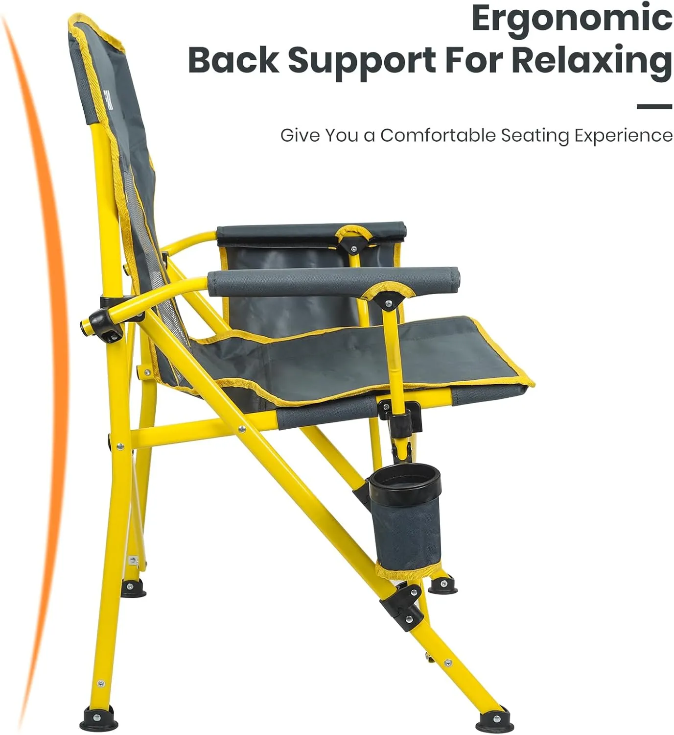 Camping Chair for Adults 350 LBS Support Camp Chair 2PCS with Breathable Mesh Back Fabric with Arm Rest Cup Holder and Portable Carrying Bag