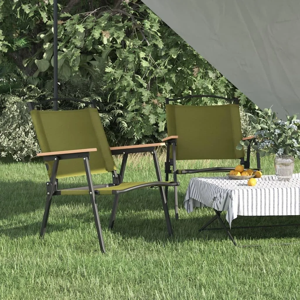 Camping Chairs 2 pcs Green 21.3"x21.7"x30.7" Oxford Fabric,Patio Dining Chairs,Garden Seat,Outdoor Chair for Outdoor Relaxation
