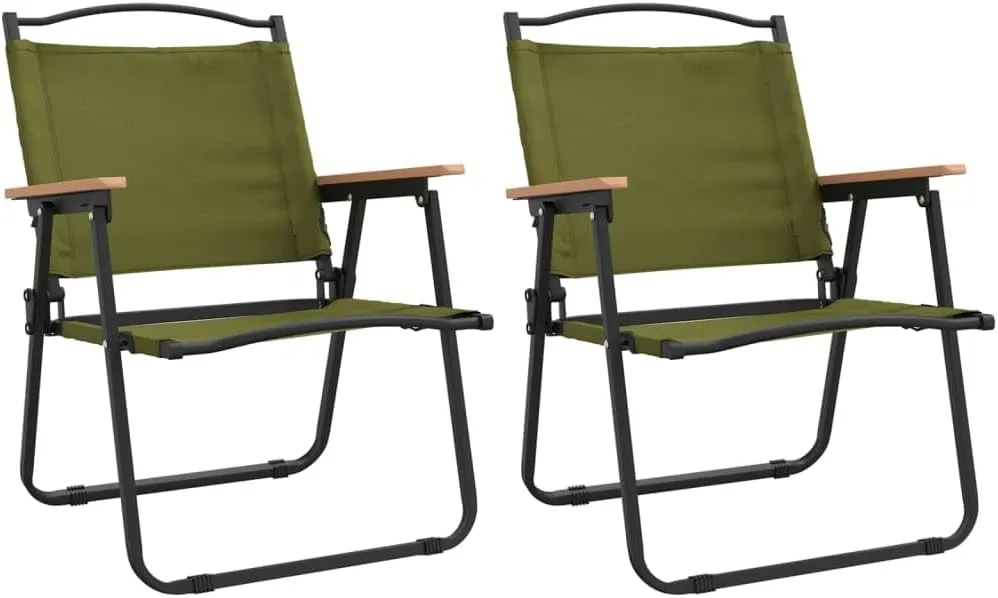 Camping Chairs 2 pcs Green 21.3"x21.7"x30.7" Oxford Fabric,Patio Dining Chairs,Garden Seat,Outdoor Chair for Outdoor Relaxation