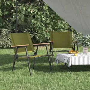 Camping Chairs 2 pcs Green 21.3"x21.7"x30.7" Oxford Fabric,Patio Dining Chairs,Garden Seat,Outdoor Chair for Outdoor Relaxation