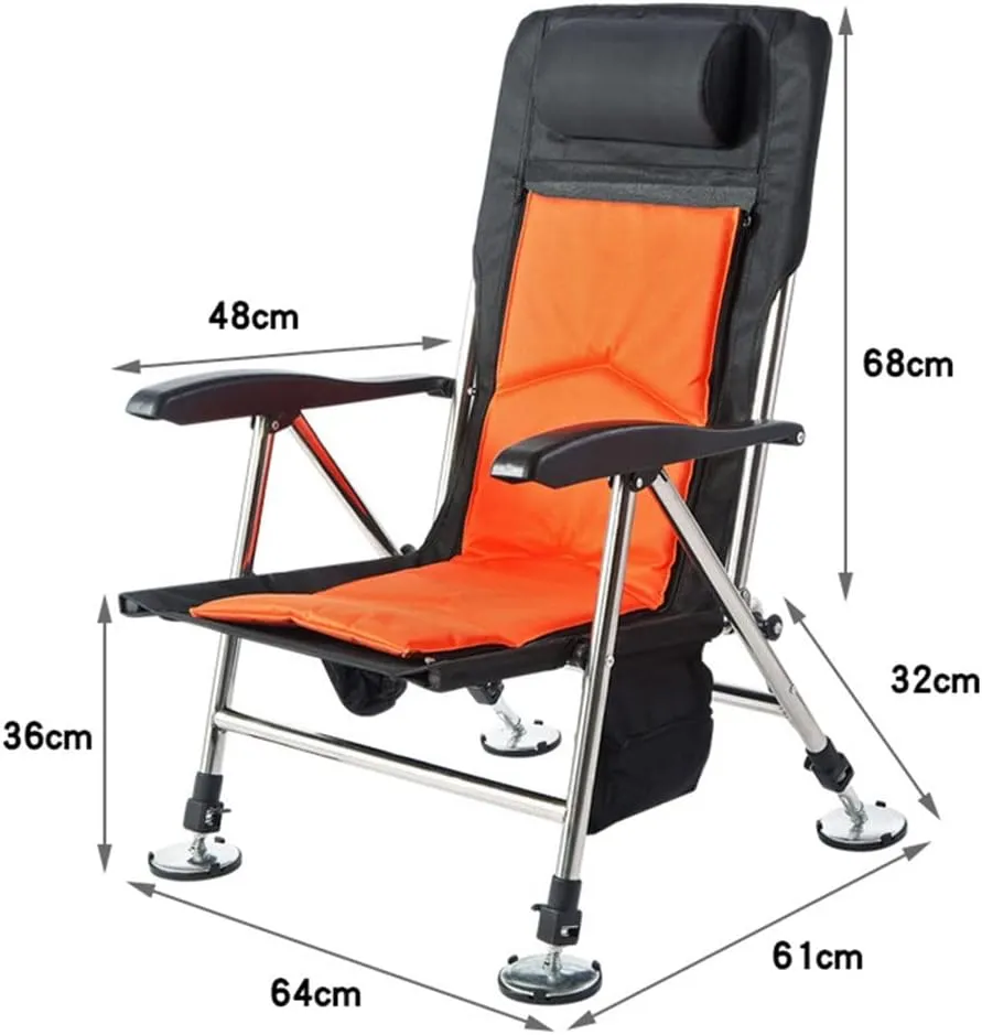 Camping Chairs,Fishing Chair Beach Chair Outdoor Foldable Fishing Chair Recliner Four-Leg Adjustable Portable Multifunction Fishing Chair/D/Light Grey