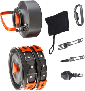 Camping Cooking Gear Set 4-Piece Portable Cooking Pan Folding Pot Camping Accessories for Hiking
