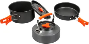 Camping Cookware Set 2-3 Person Portable Pot Kettle Outdoor Cooking Gear Picnic Utensils