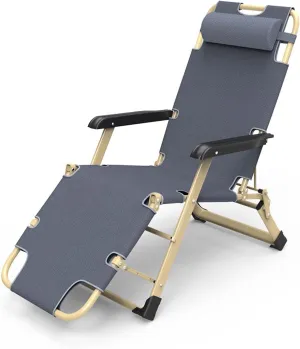 Camping Cot for Adults, Patio Lounge Chair and Flat Folding Cot, Heavy Duty Sleeping Cots, Portable Adjustable Bed Outdoor, Recliner Chair Outdoor, for Home Office Nap
