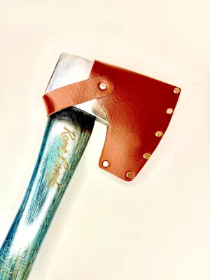 Camping Hatchet with Carbon Steel Head, 1.25 lb, Blue Finish, Polished