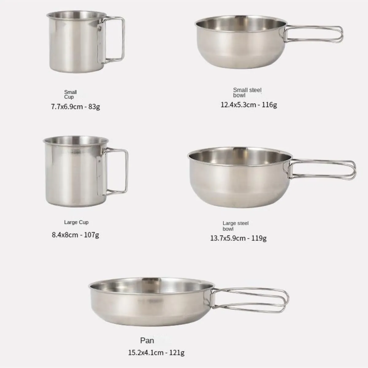 Camping Kitchen Utensil Outdoor 304 Stainless Steel Mountaineering Portable Pot Set Camping Picnic Tableware Cooker for Outdoor Cooking