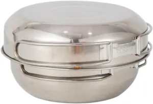 Camping Kitchen Utensil Outdoor 304 Stainless Steel Mountaineering Portable Pot Set Camping Picnic Tableware Cooker for Outdoor Cooking