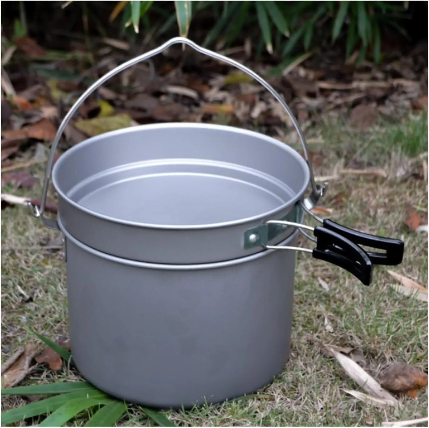 Camping Kitchen Utensil Outdoor Camp Camping Campaign Cooking Pot Cooking Pot Wild Pickhole Non -Sticky Pot Flat Pot for Outdoor Cooking