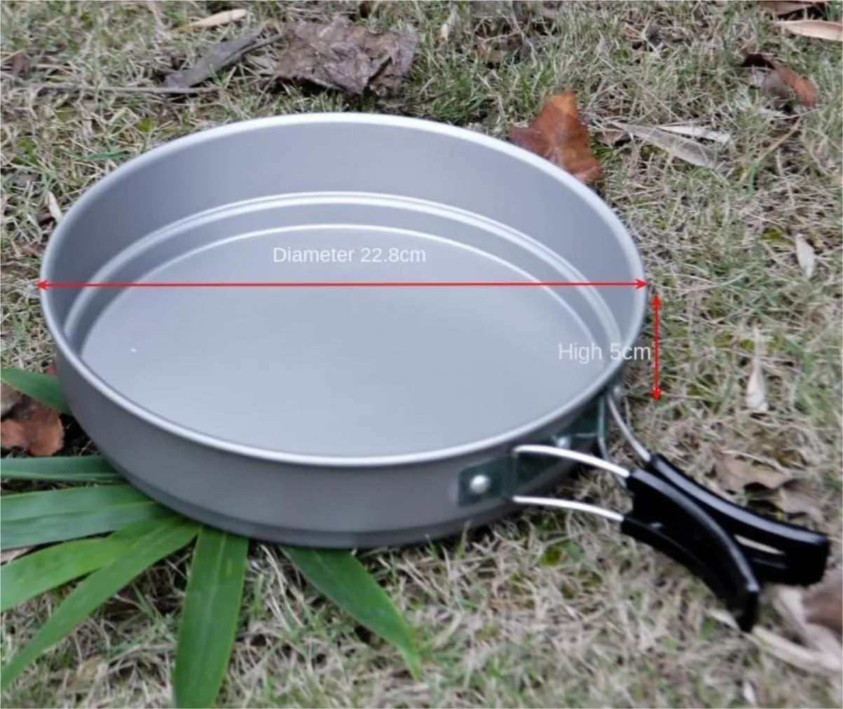Camping Kitchen Utensil Outdoor Camp Camping Campaign Cooking Pot Cooking Pot Wild Pickhole Non -Sticky Pot Flat Pot for Outdoor Cooking