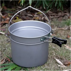 Camping Kitchen Utensil Outdoor Camp Camping Campaign Cooking Pot Cooking Pot Wild Pickhole Non -Sticky Pot Flat Pot for Outdoor Cooking