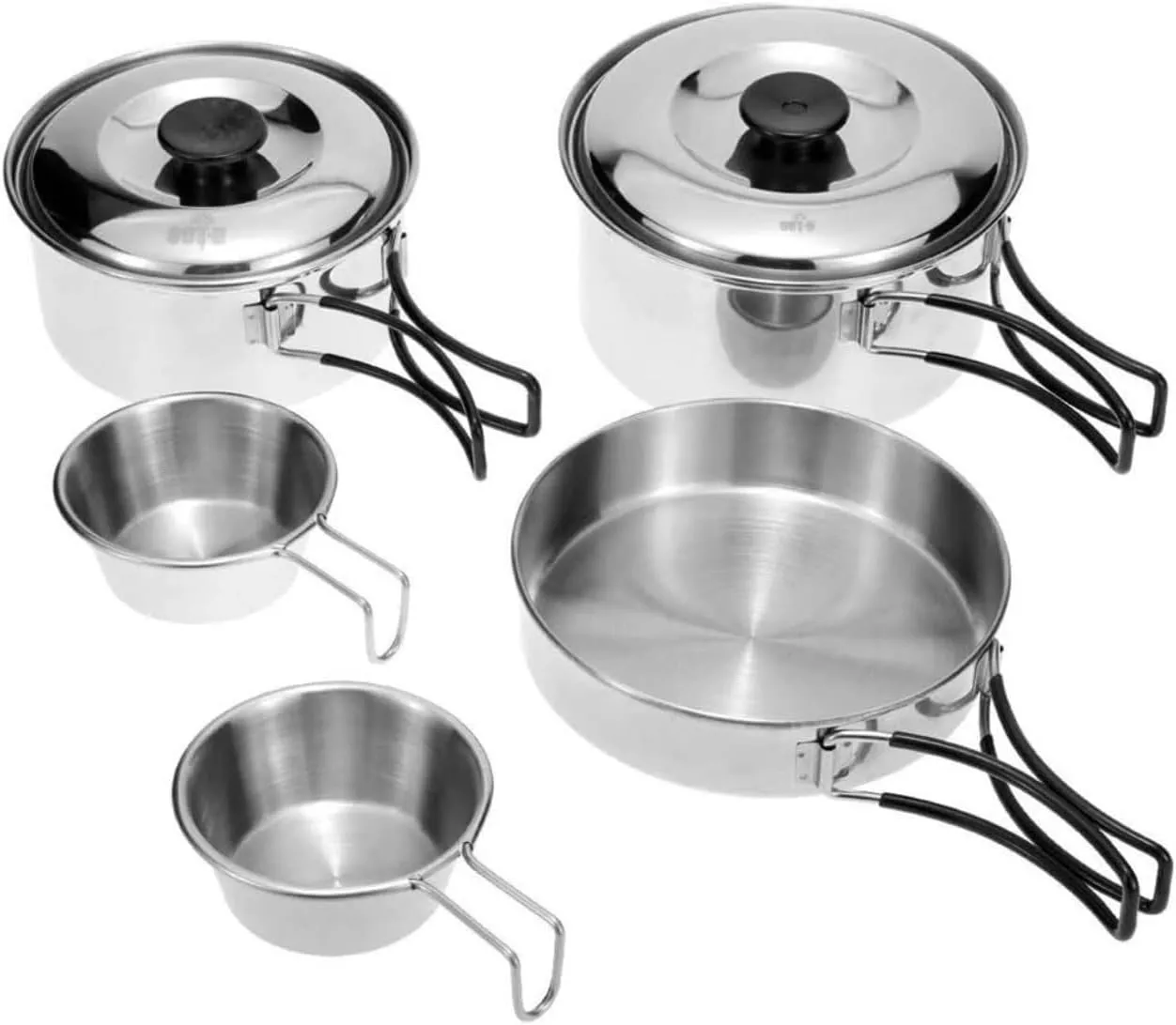 Camping Kitchen Utensil Outdoor Camping Cookware Set Camping Pot Outdoor Bowls Stainless Steel Camping Cooking Pot Pan Bowls for Outdoor Cooking