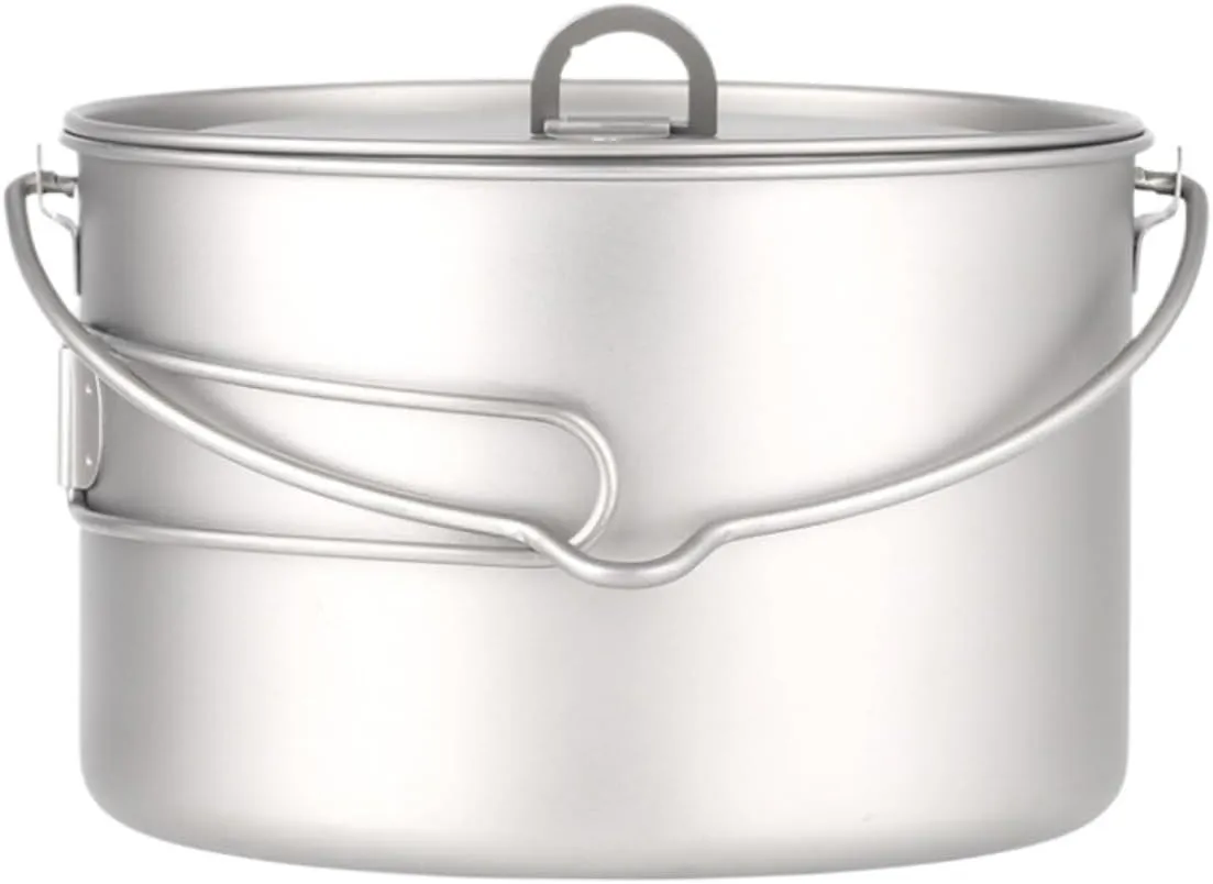 Camping Kitchen Utensil Outdoor Foldable Long Handle Hanging Pot Portable Camping Cooking Picnic Pot for Outdoor Cooking